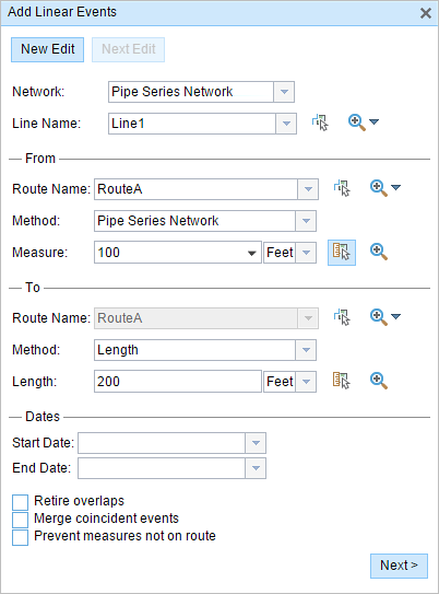 Using the length method to locate the To measure location