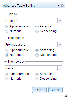 Advanced Table Sorting widget